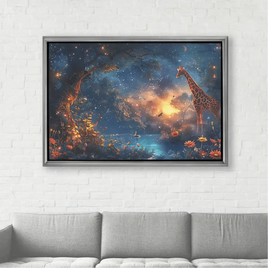 Utopian Wall - www.utopianwall.com - Canvas - Crepuscule Girafe Lumière