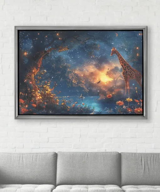 Utopian Wall - www.utopianwall.com - Canvas - Crepuscule Girafe Lumière